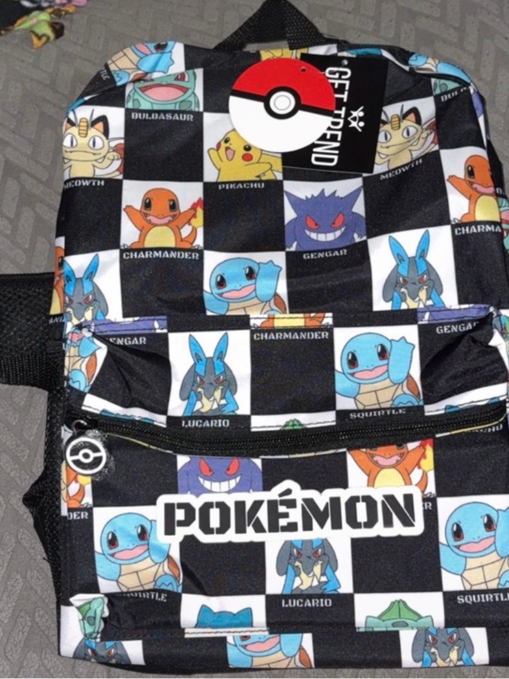 Pokémon Black Character Print Backpack - Official Style